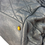Chanel Blue Quilted Calfskin Iridescent Bowling Bag 2011