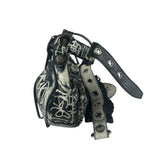 Balenciaga Black/White Leather Le Cagole Graffiti Shoulder Bag