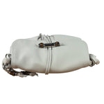 Gucci White Leather Bamboo Jungle Shoulder Bag