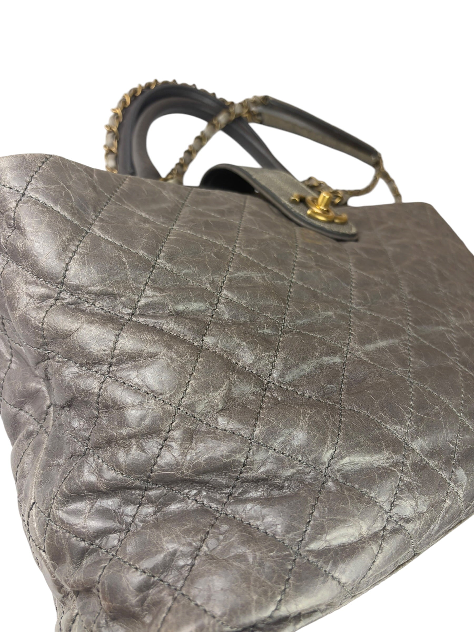 Chanel Grey Quilted Calfskin Paris-Bombay Bindi Two-Way Tote 2012