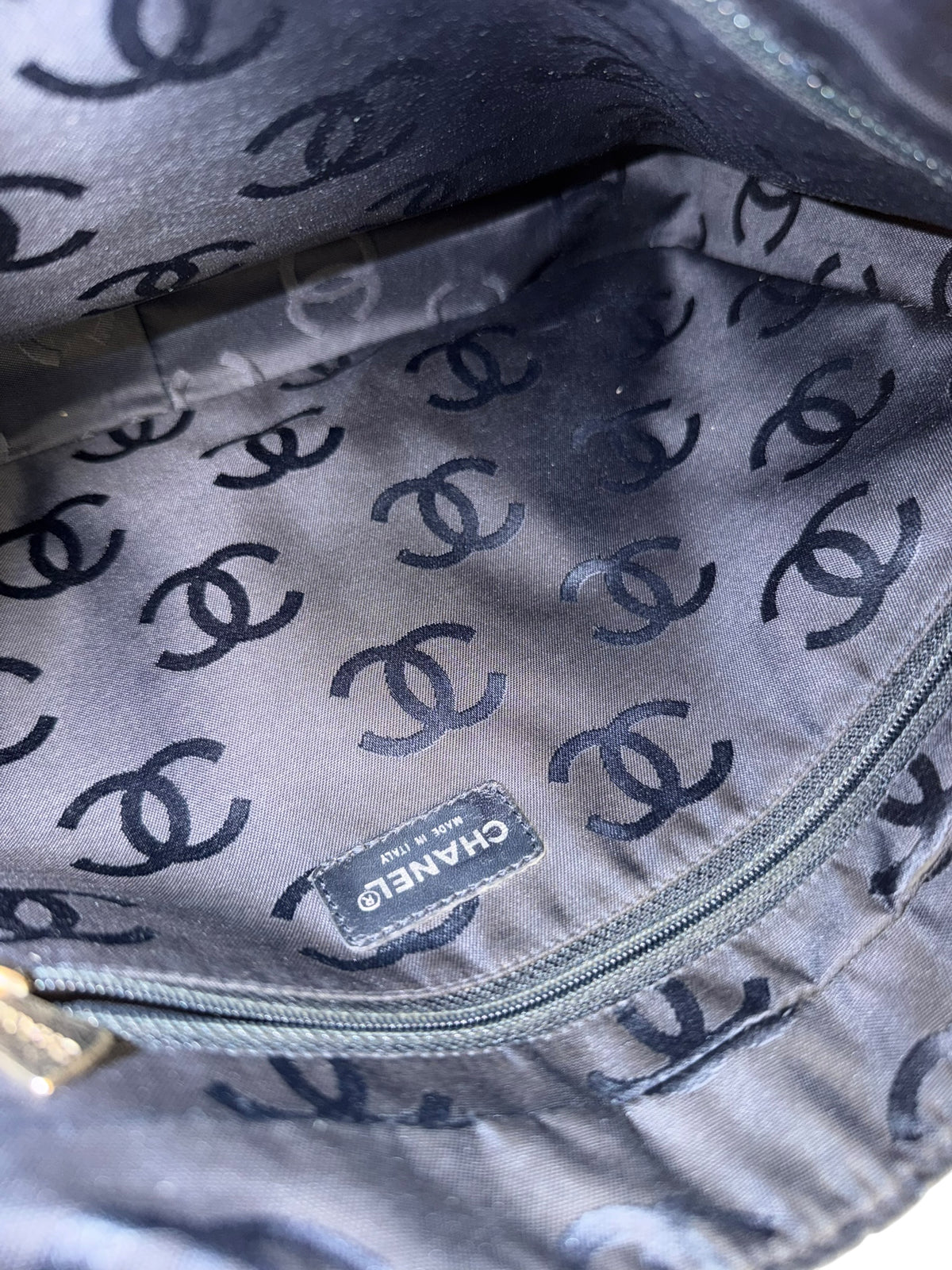 Chanel Light Washed Denim CC Canvas Logo Shoulder Bag 2002