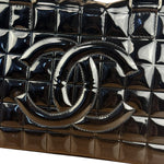 Chanel Black Patent Chocolate Bar Bowler Bag 2002