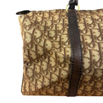 Christian Dior Brown Leather Trim Trotter Boston Bag