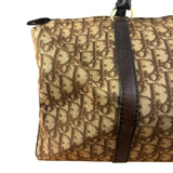 Christian Dior Brown Leather Trim Trotter Boston Bag