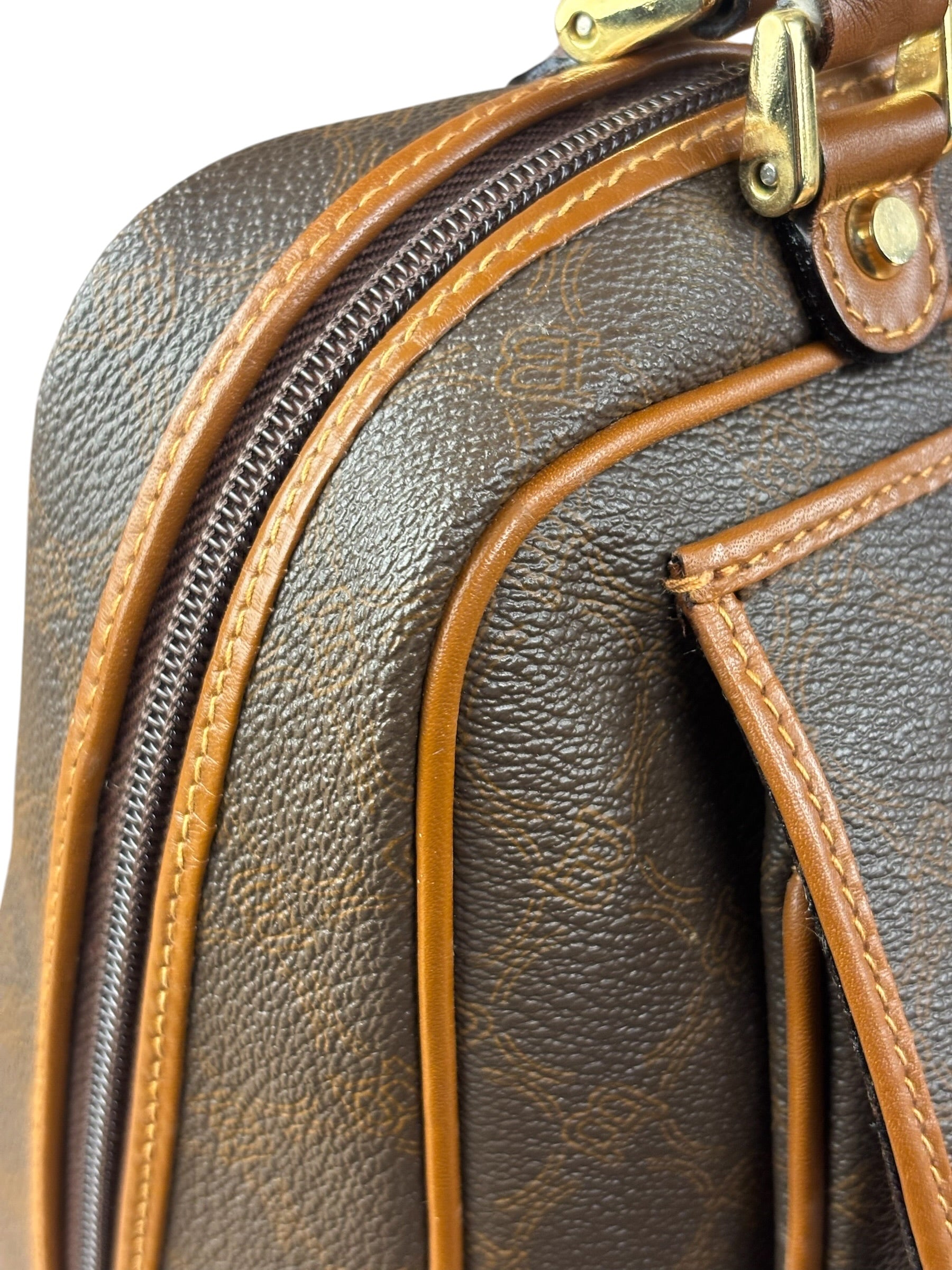 Bally Vintage Leather Coated Monogram Handbag