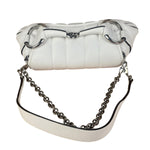 Gucci White Puffer Leather Horsebit Shoulder Bag