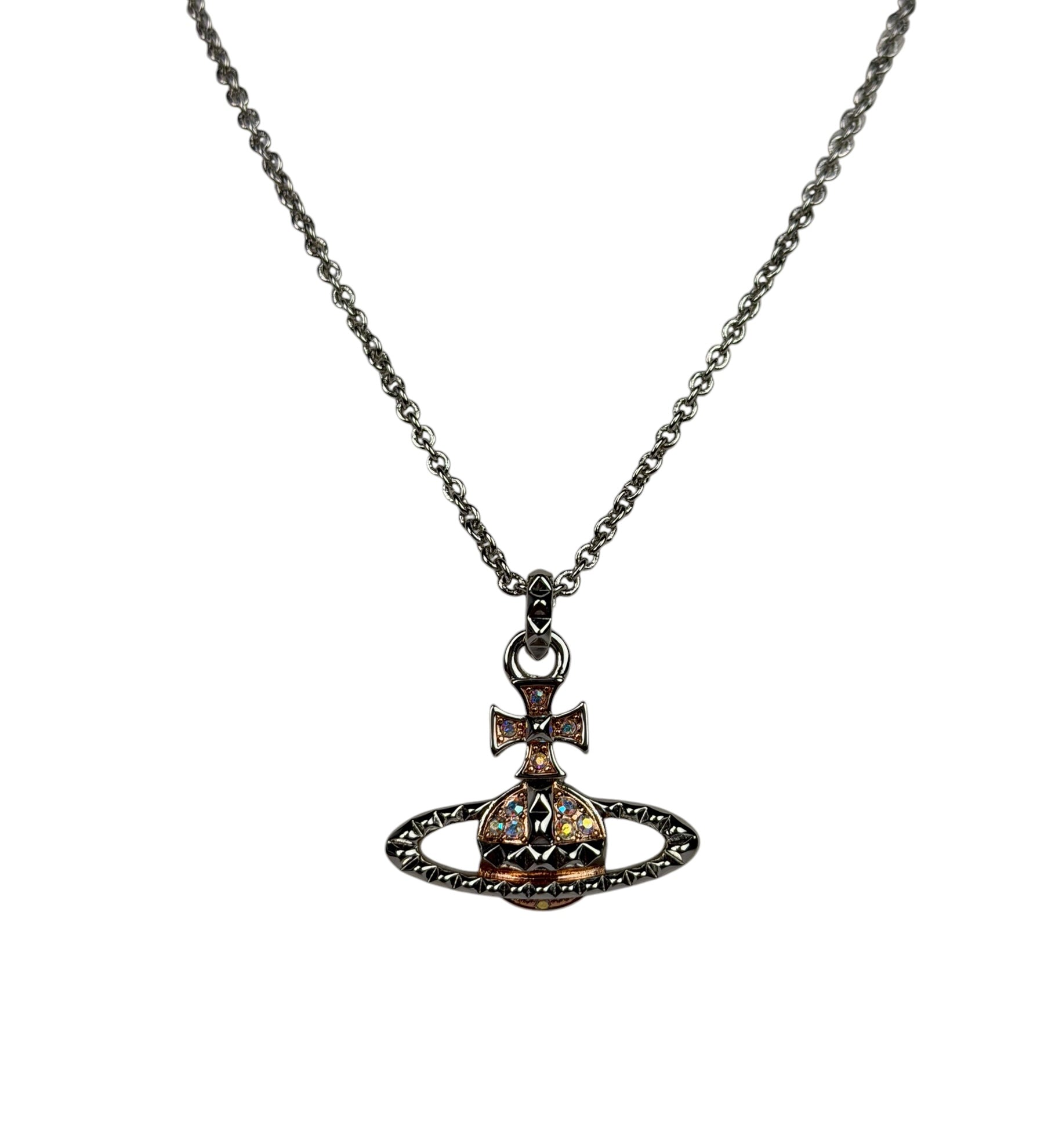 Vivienne Westwood Bas Relief Two-Tone Pendant Necklace
