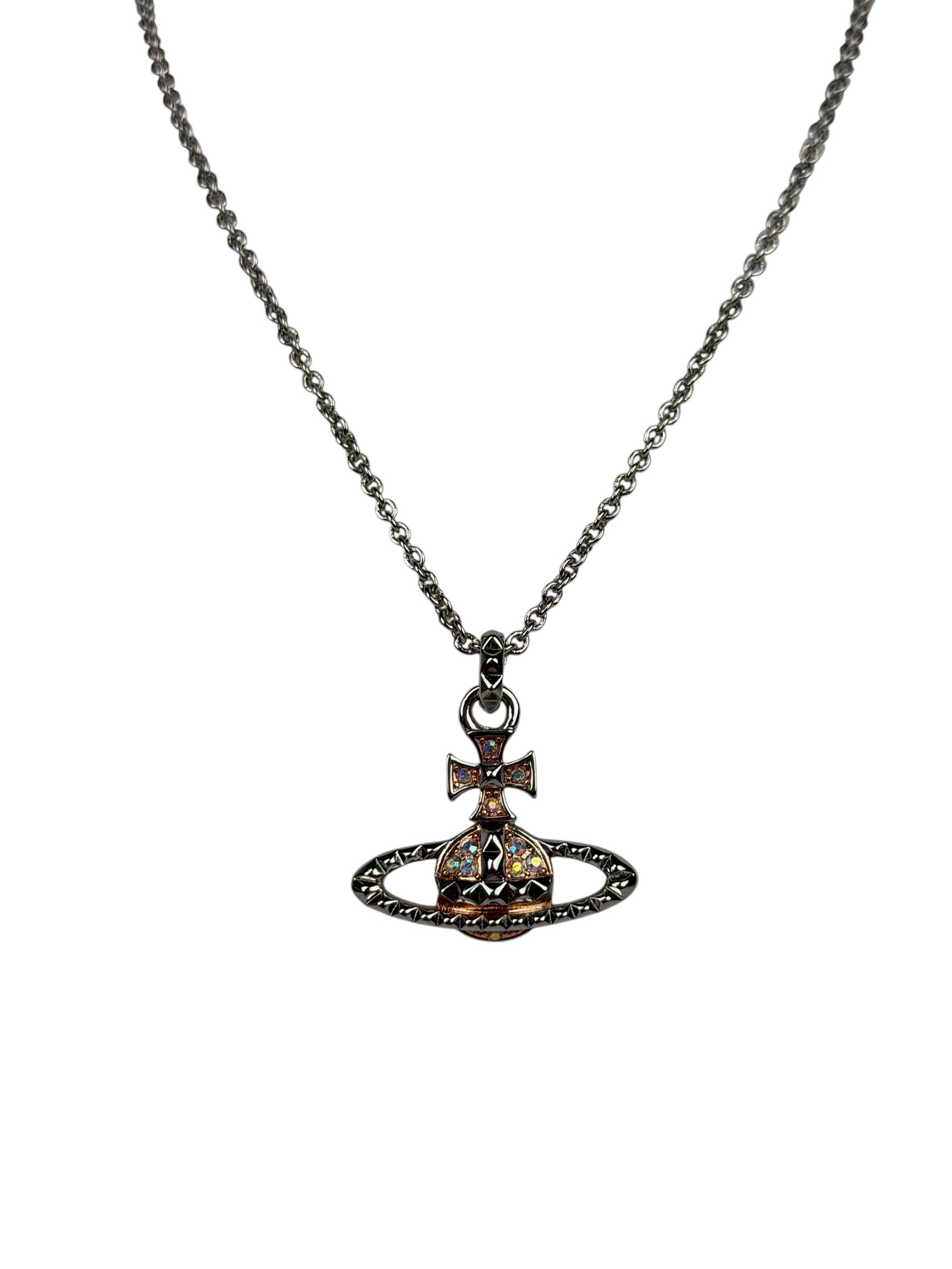 Vivienne Westwood Bas Relief Two-Tone Pendant Necklace