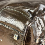 Loewe Vintage Brown Patent Leather Amazona Handbag