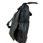 Bottega Veneta Black Intrecciato Leather Flap Messenger Bag