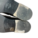 Prada Black Leather Triangle Logo Loafers