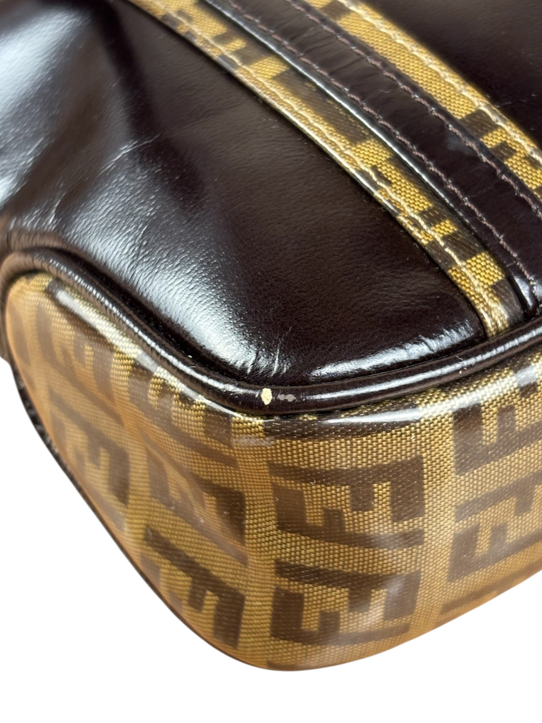 Fendi Vintage Zucca Patent Canvas Tote Bag