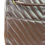 Chanel Burgundy Leather V Stitch Shoulder Bag 1990's