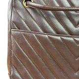 Chanel Burgundy Leather V Stitch Shoulder Bag 1990's