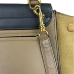 Celine Tri-Color Beige Leather/Suede Trapeze Medium Two-Way Bag