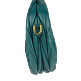 Miu Miu Dark Green Nappa Leather Wander Matelasse Micro Hobo Bag