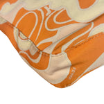 Fendi Orange Leather Trim/Satin Swirl Print Mini Baguette