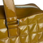 Chanel Vintage Patent Chocolate Bar Bowler Bag