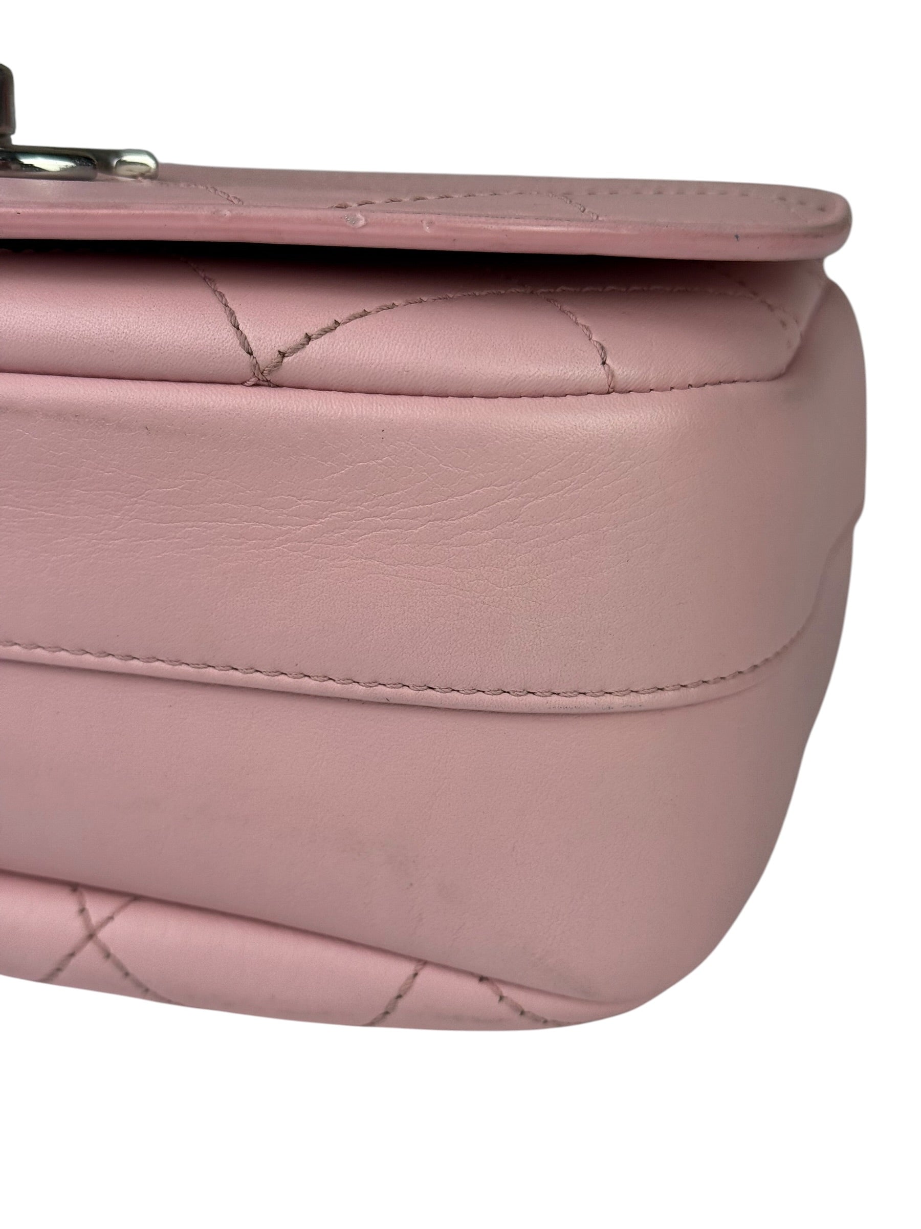 Chanel Pink Stitch Quilt Ring My Bag 2Way Flap 2017
