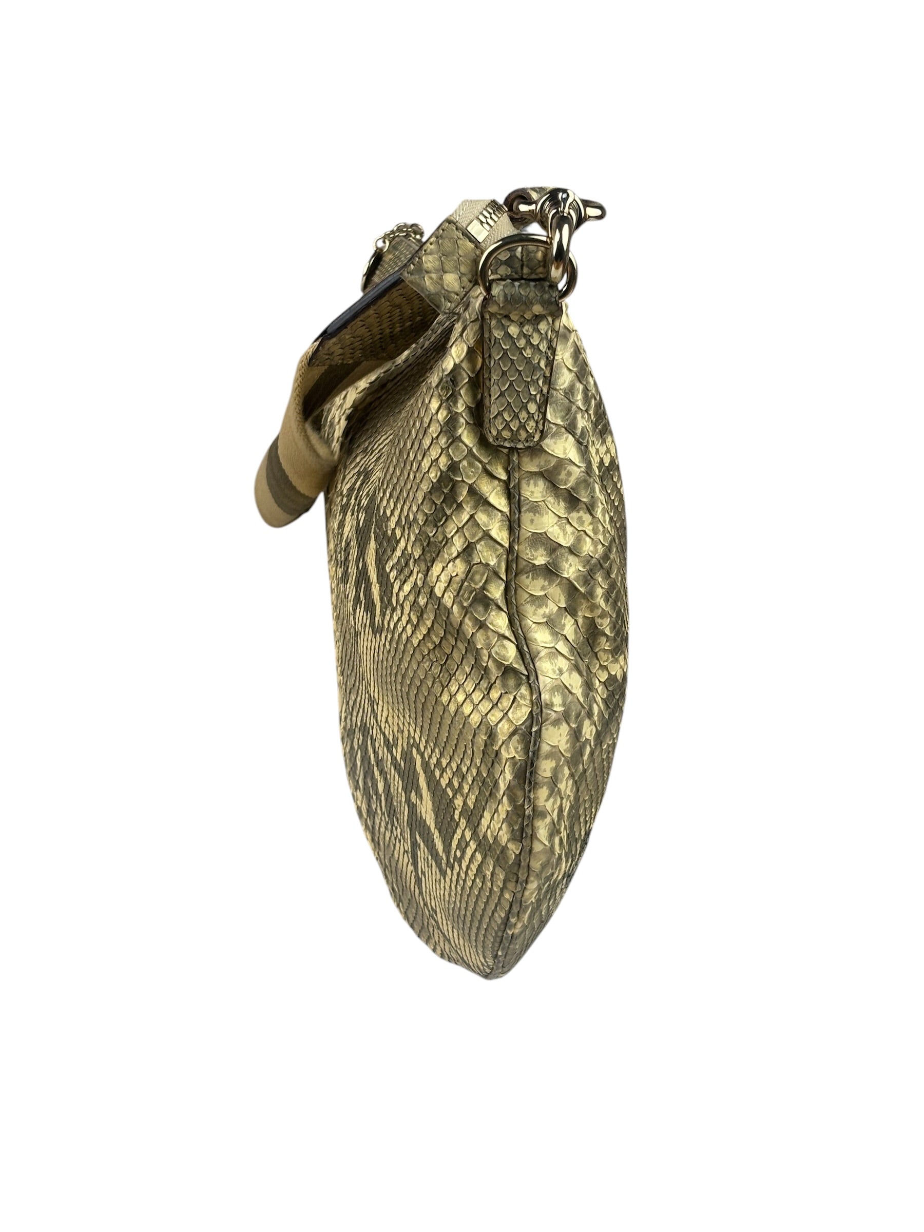 Gucci Light Sand Tones Python Hobo Bag