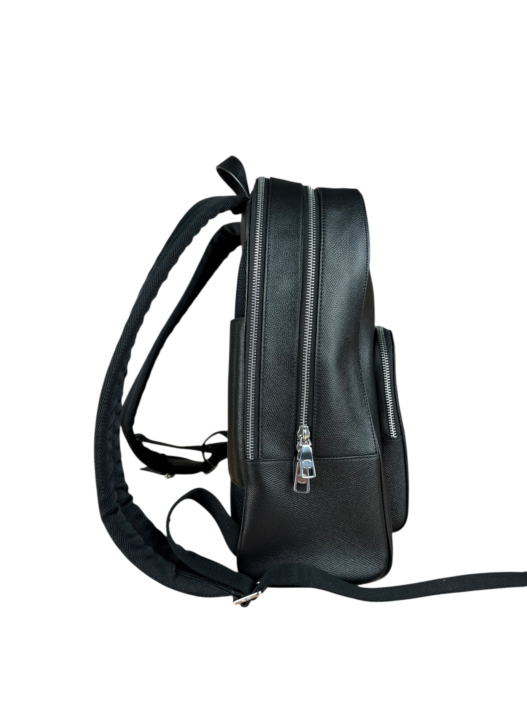 Coach Black Crossgrain Leather Wade Backpack