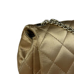 Chanel CC Limited Edition Gold Satin Quilted Flap Bag 2008