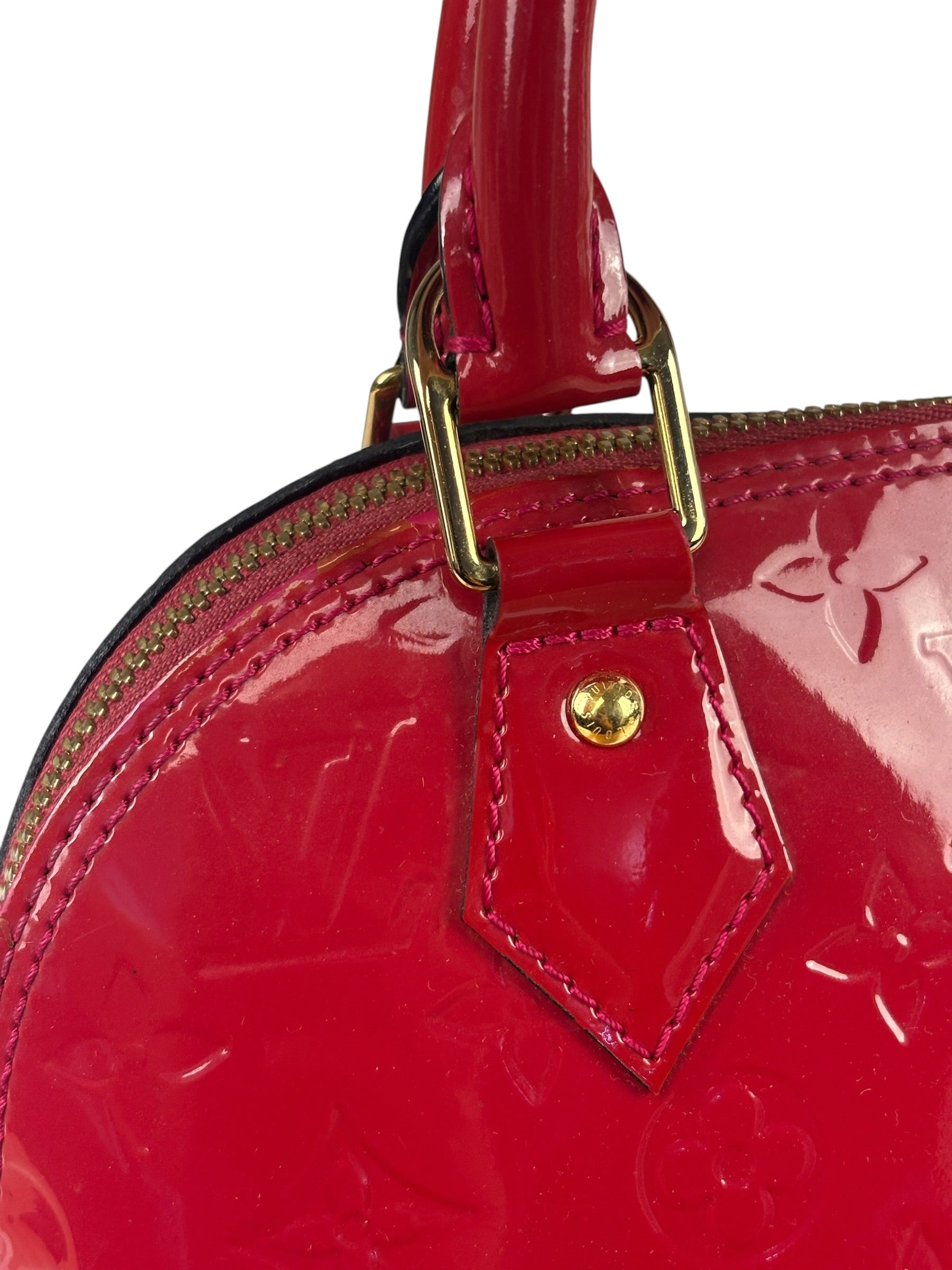 Louis Vuitton Red Vernis Alma BB Handbag