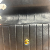 Chanel Black Mademoiselle Vertical Quilted Flap 1992 17ds