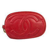 Chanel Vintage Beige/Red Leather Trim Drawstring Bucket Bag 1989