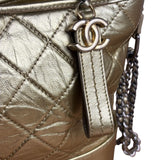 Chanel Gold Leather Gabrielle Hobo 2016