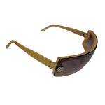 Chanel Beige/Brown Shield Wraparound Reading Sunglasses