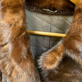 Vintage Chocolate Brown Mid Length Fur Coat