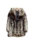 Vintage Saga Brown/White Ranched Fox Fur Coat