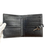 Gucci Vintage Black GG Jackie Buckle Compact Wallet