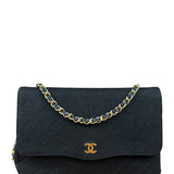 Chanel Vintage Black Cotton Quilted Flap Bag
