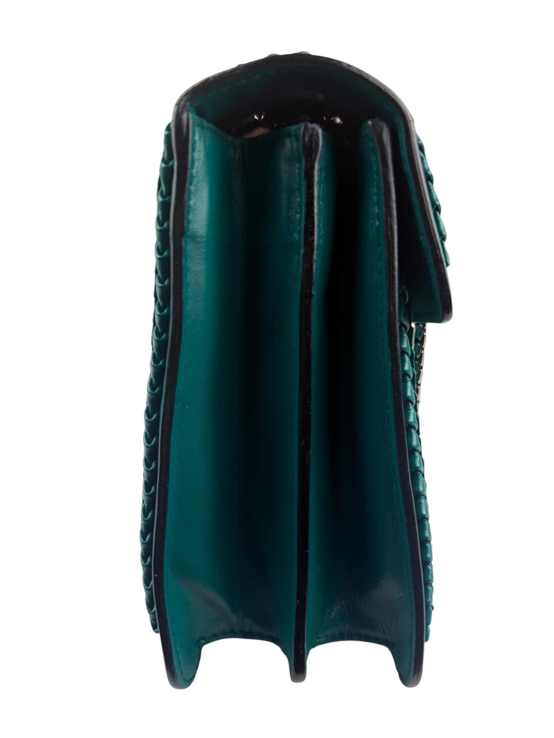 Bvlgari Green Leather Serpenti Forever Shoulder Bag