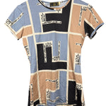 Fendi FF Logo Short Sleeve Top Blue