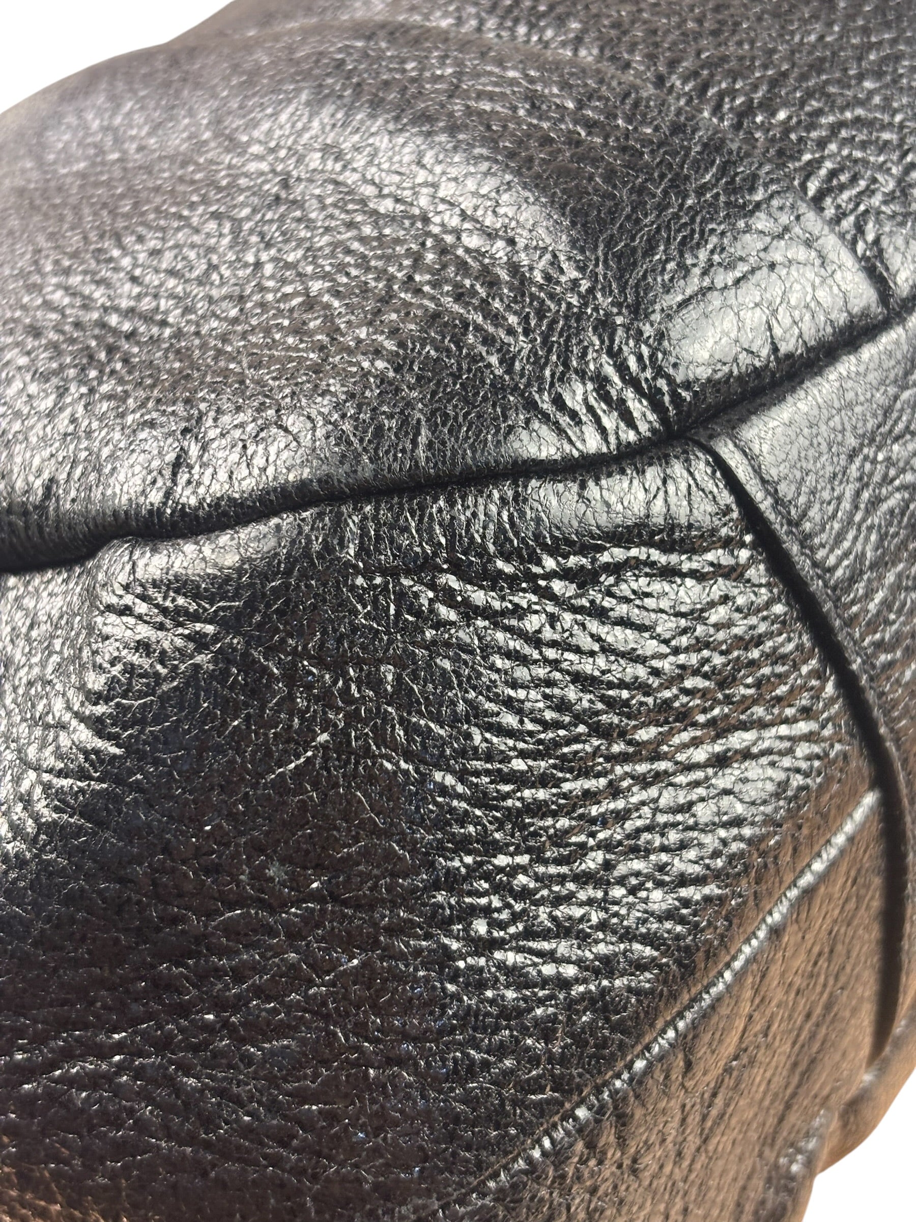 Prada Shiny Black Cervo Pleated Shoulder Bag