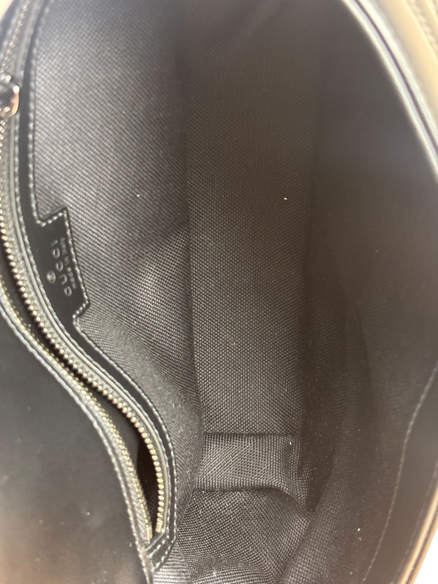 Gucci Black Leather GG Logo Marmont Noir Matelasse Shoulder Bag