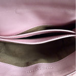 Bottega Veneta Baby Pink Leather Intrecciato Embroidered Flap Bag