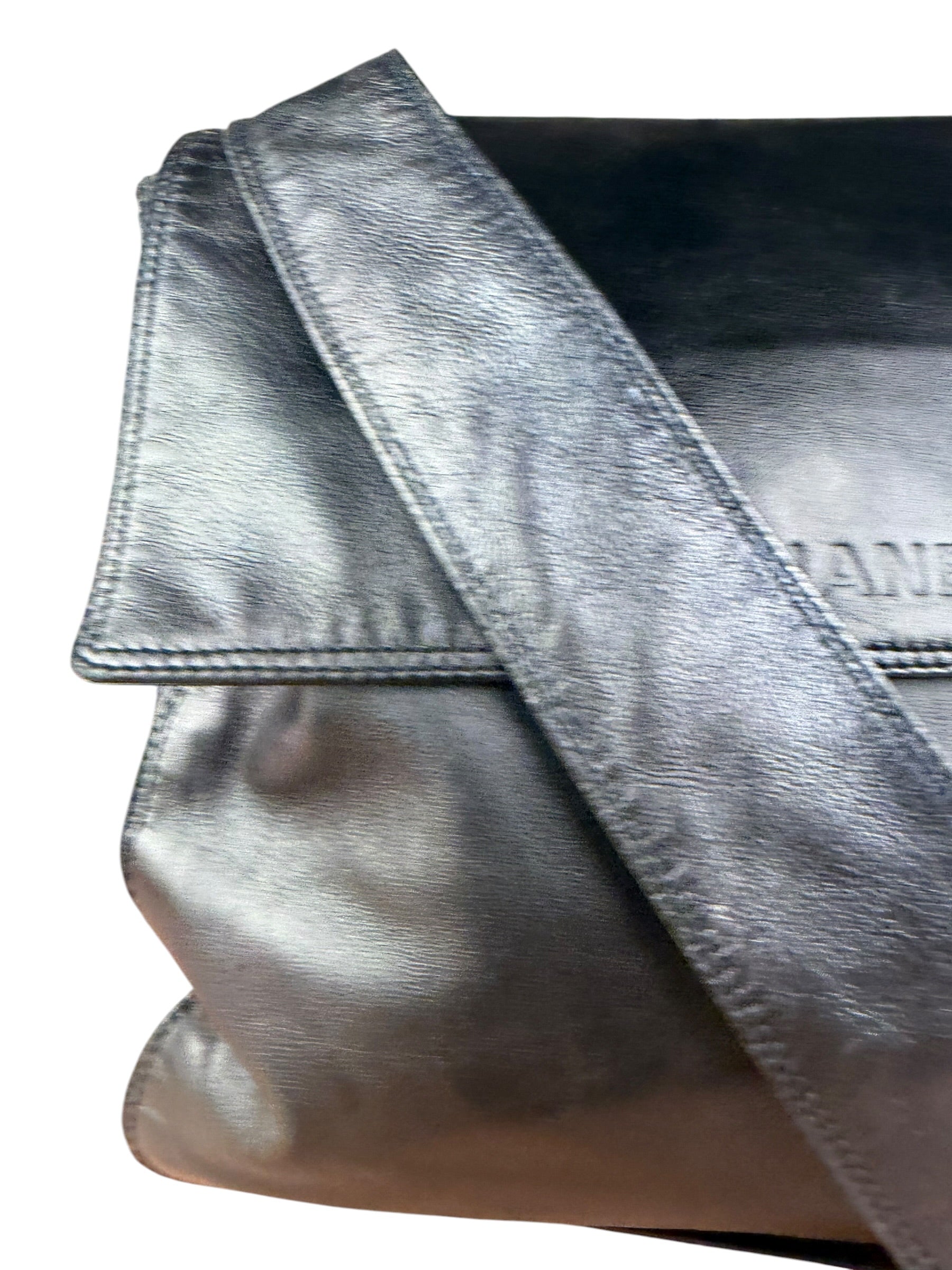 Chanel Vintage Black Leather Flap Crossbody Messenger Bag 1997