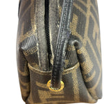Fendi Black Leather Trim Zucca Small Camera Bag