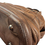 Chanel Brown Leather Essential Square Stitch Bowler Bag 2007