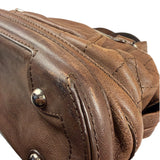 Chanel Brown Leather Essential Square Stitch Bowler Bag 2007
