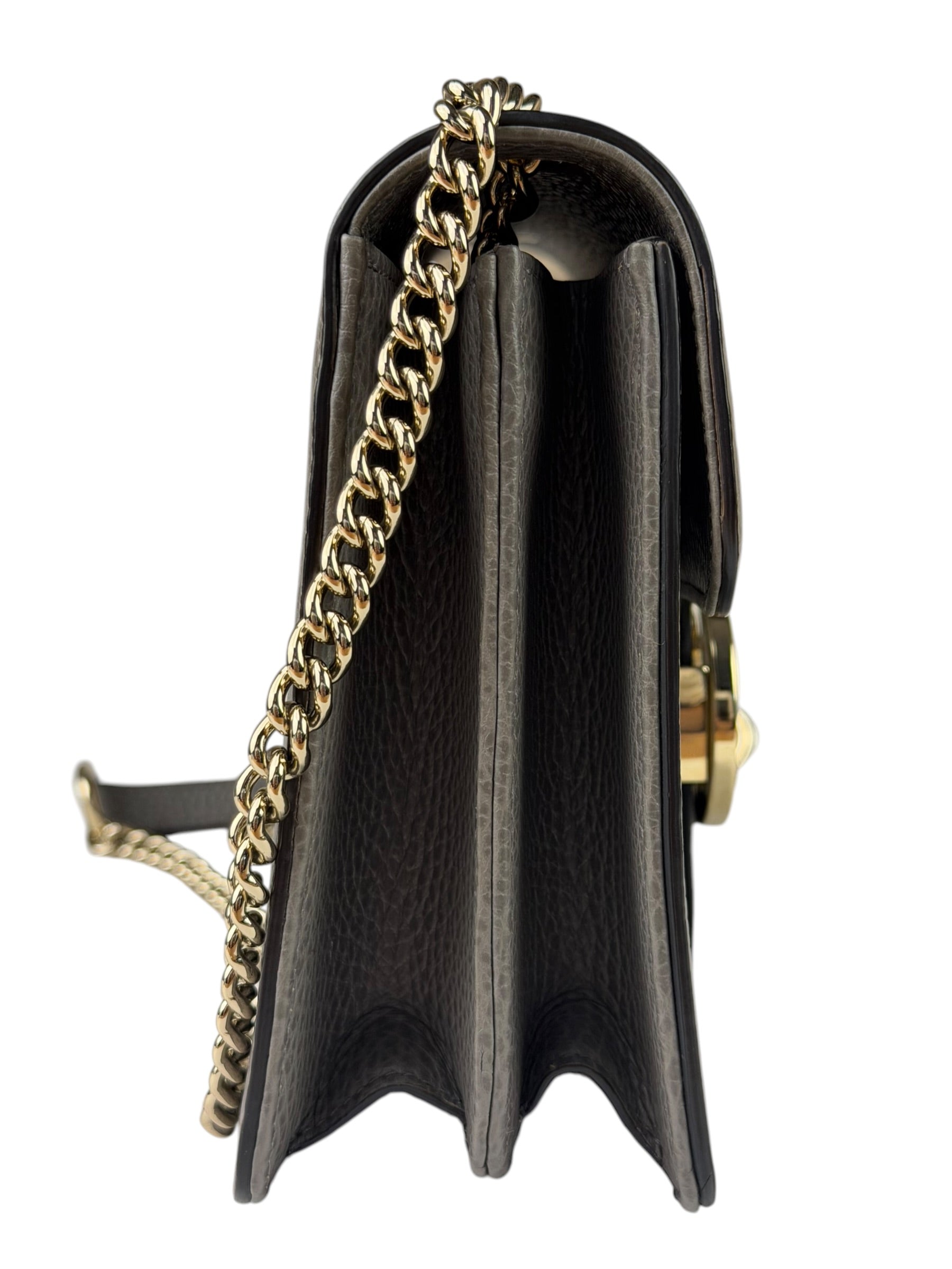 Gucci Grey Calfskin Interlocking Small G Shoulder Bag