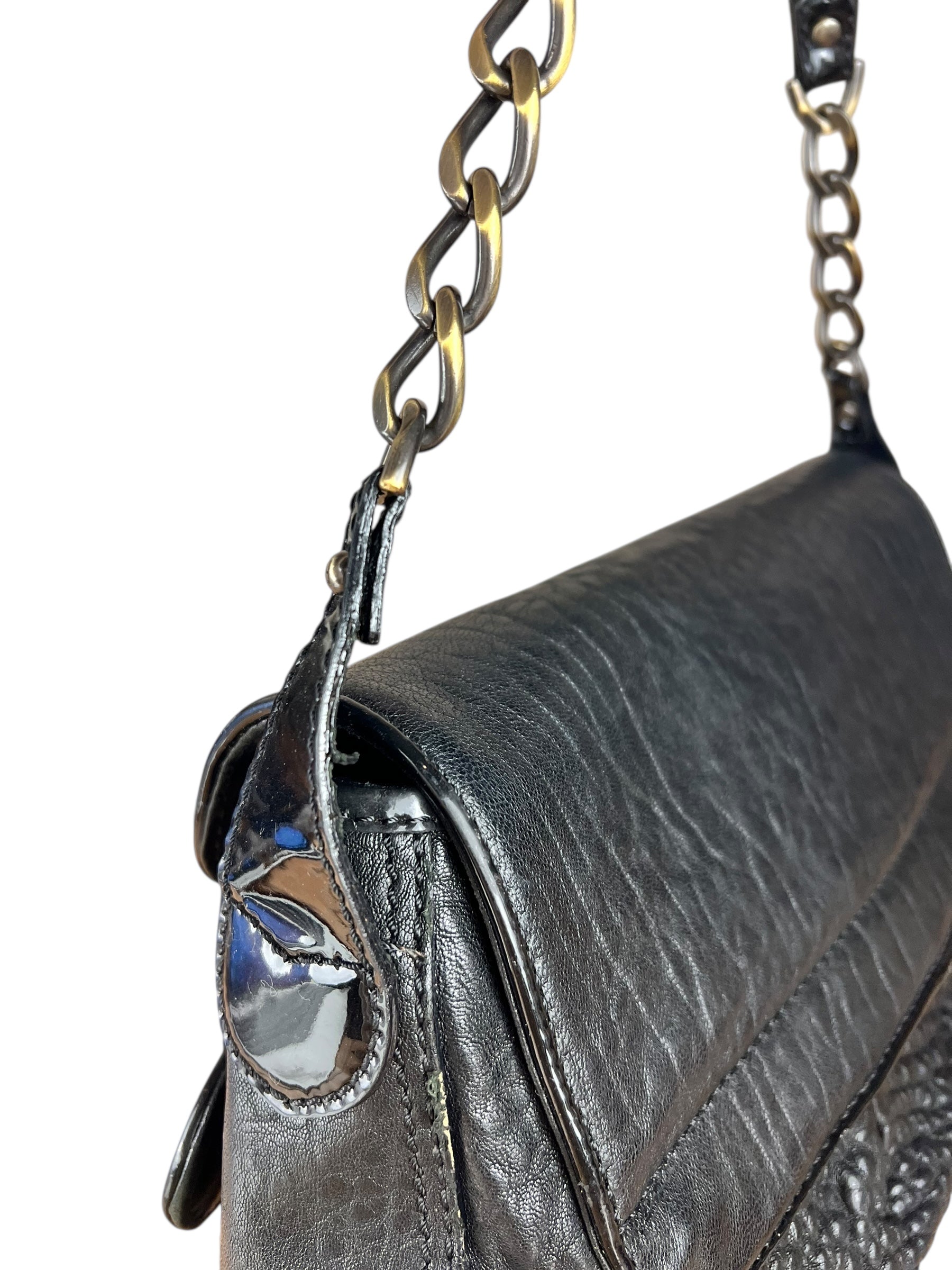 Fendi B Biz Black Leather Shoulder Bag
