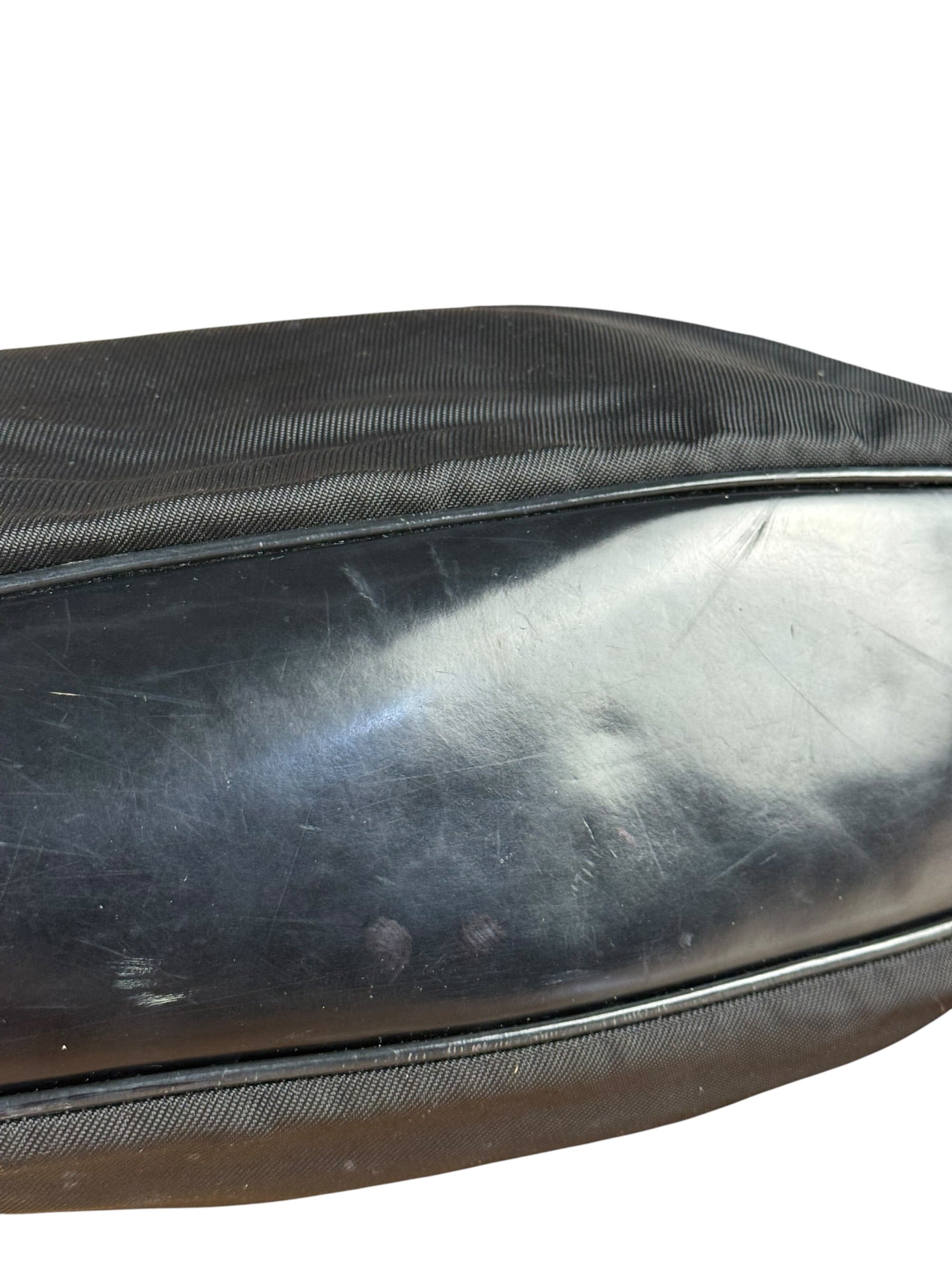 Gucci Vintage Black Canvas Bamboo Handle Bag