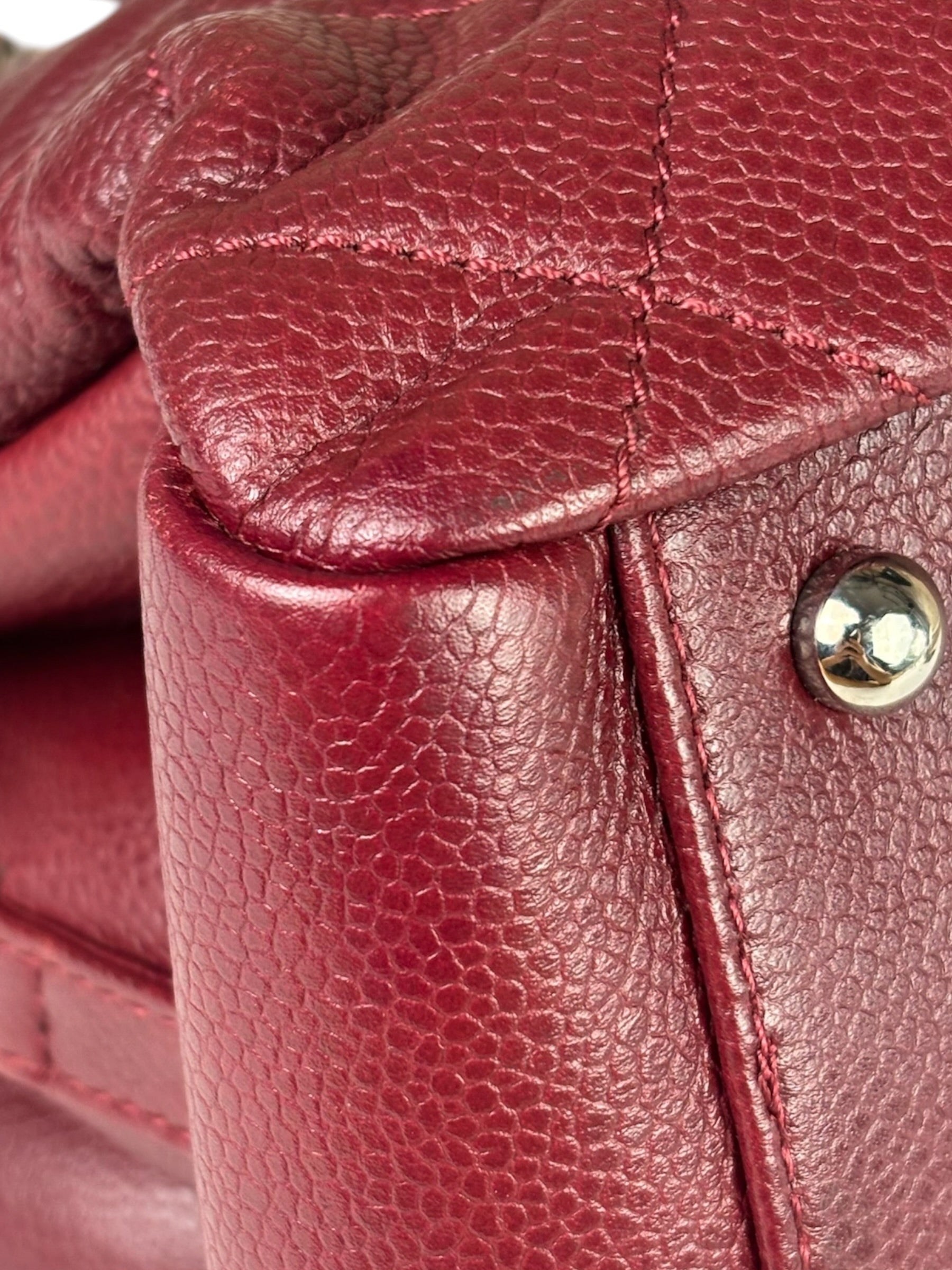 Chanel Burgundy Caviar Quilted Leather Tote 2010