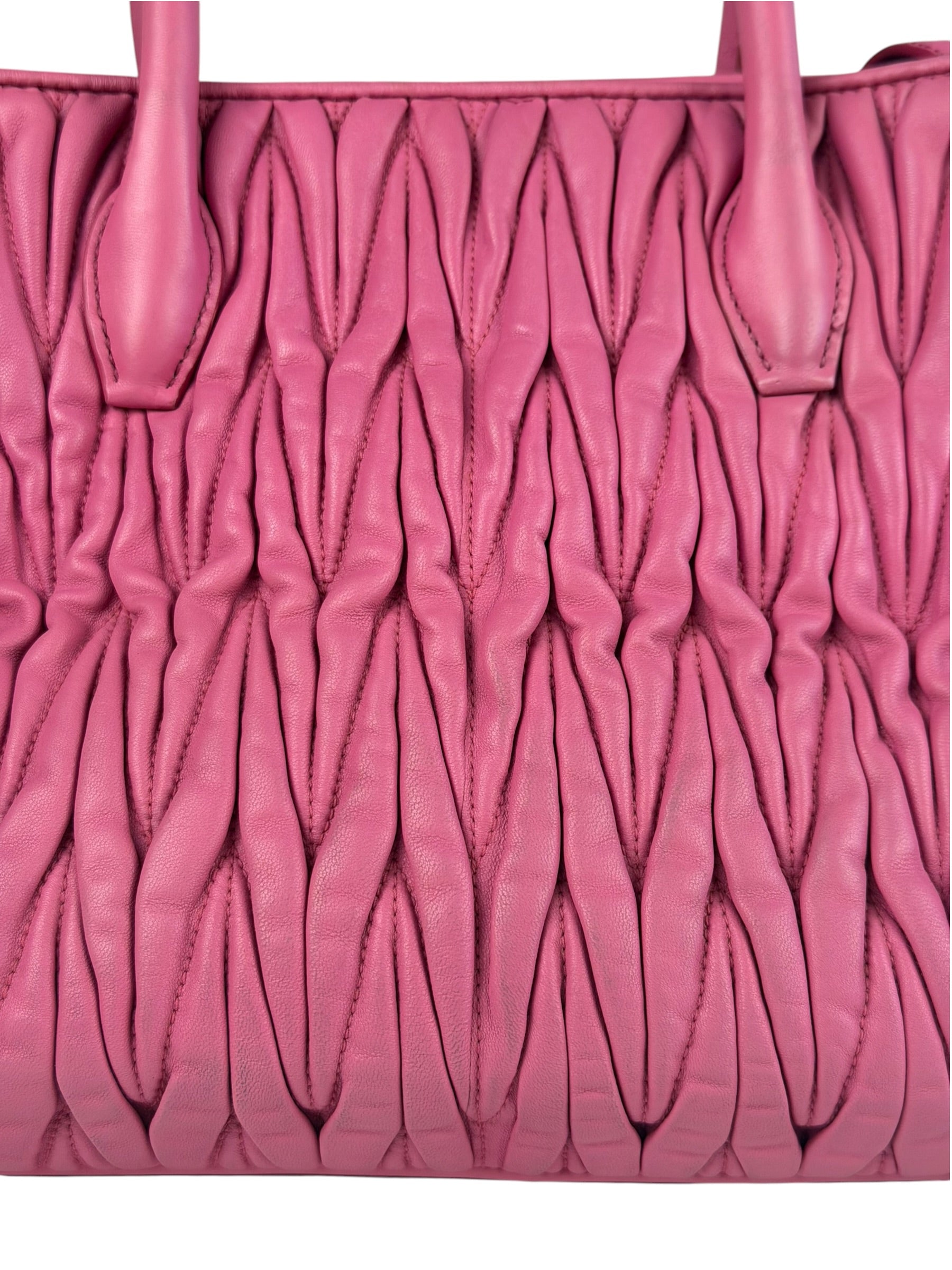 Miu Miu Pink Nappa Leather 2Way Tote Bag