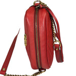 Gucci Red Leather Marmont Small Camera Bag